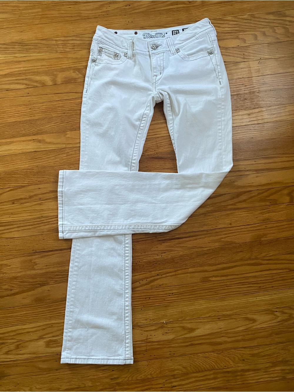 Miss Me White Straight Leg Jeans